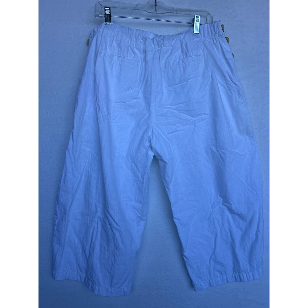 Liz Claiborne White Capri Pants Button Detail Wide Leg Crop Size - Picture 4 of 8